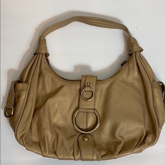 Michael Rome Designs Gold Leather Hobo Bag - Picture 2 of 8
